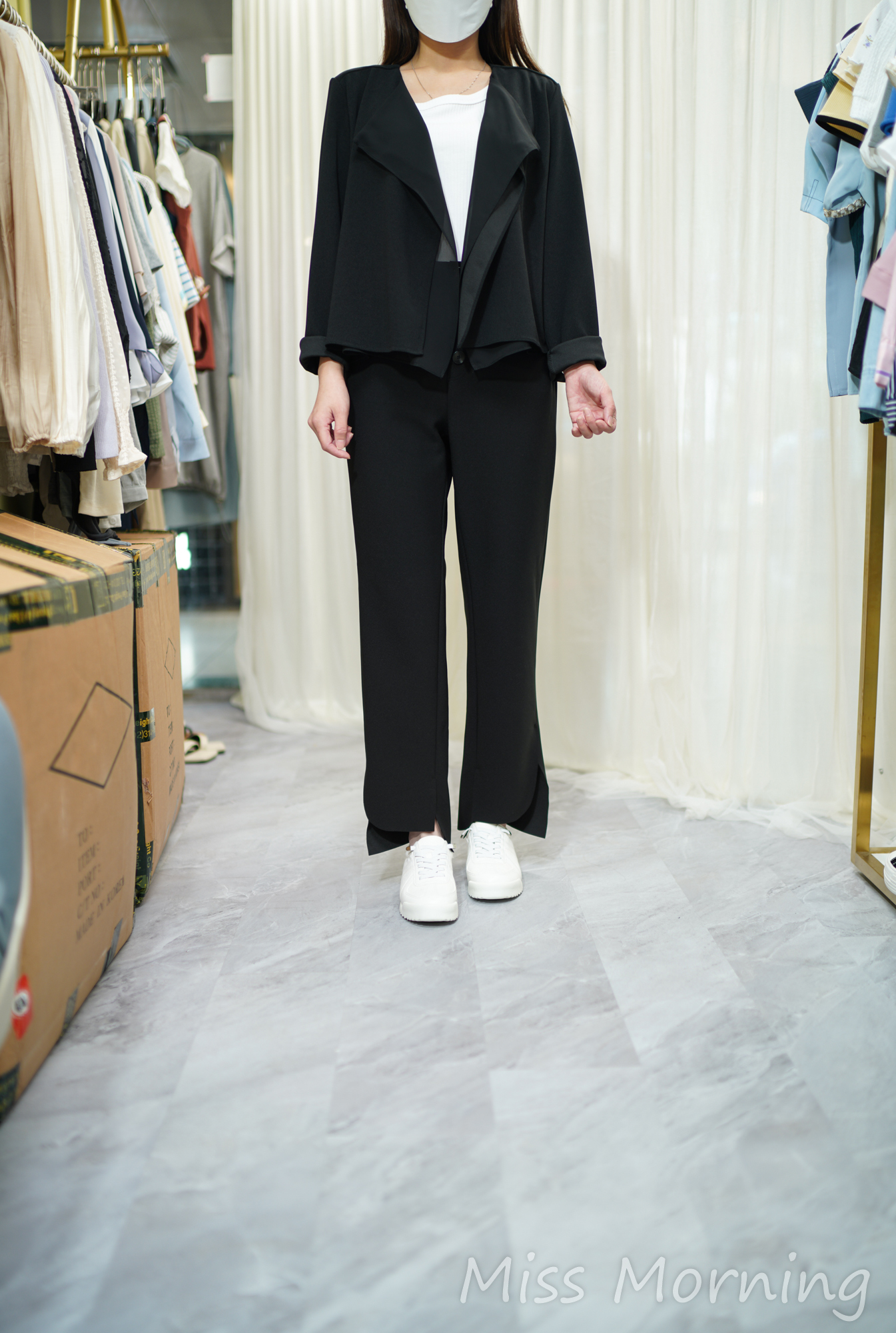 唔揀人著顯瘦拼雪紡外套(14095)