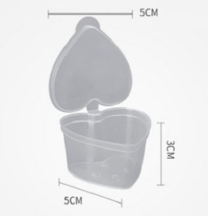 Hot style (pack of 50) disposable sauce box (45ML heart-shaped Y2) (size: 5cm*3cm*5cm)