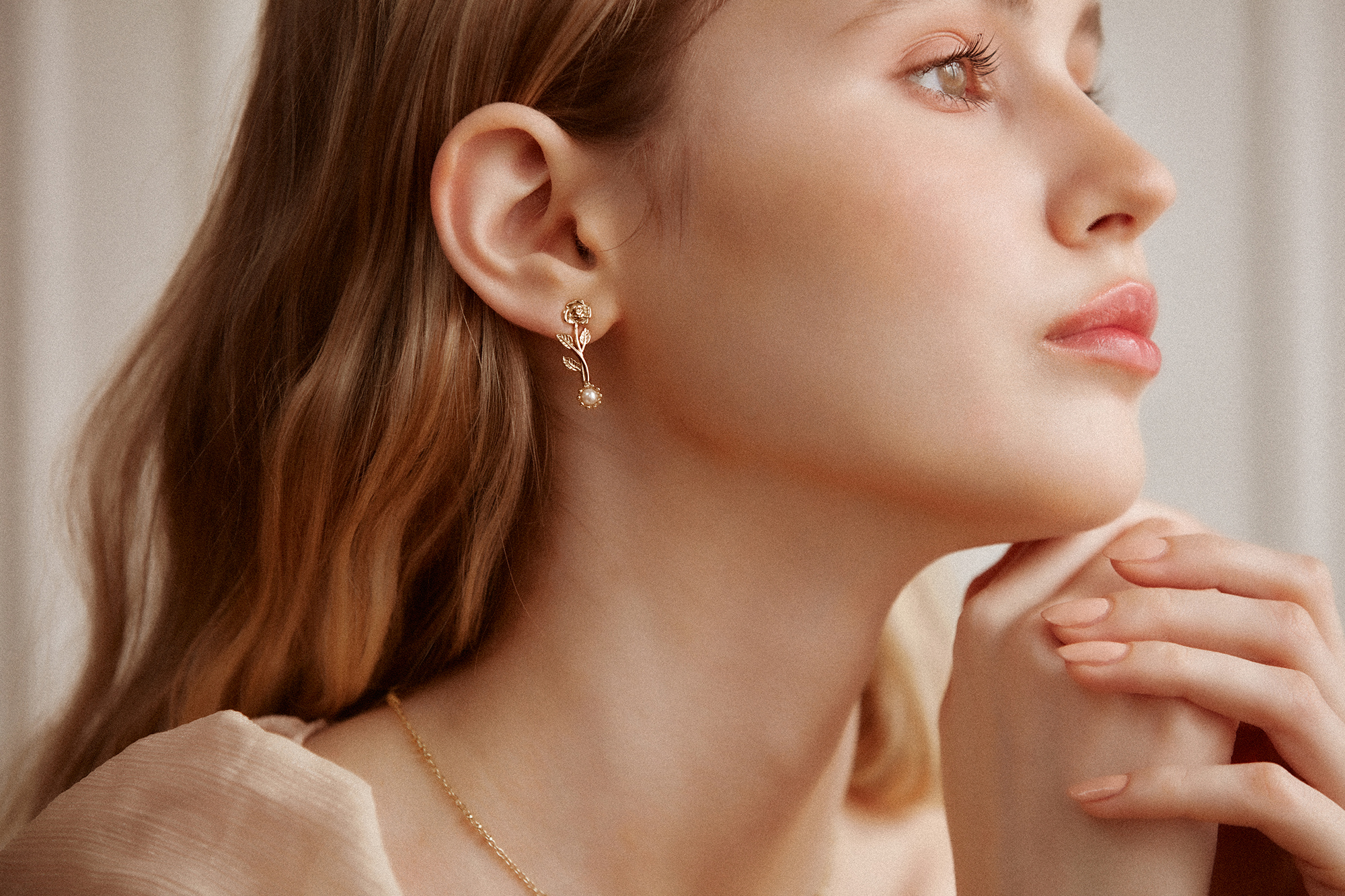 18KGP 花影浮光耳環