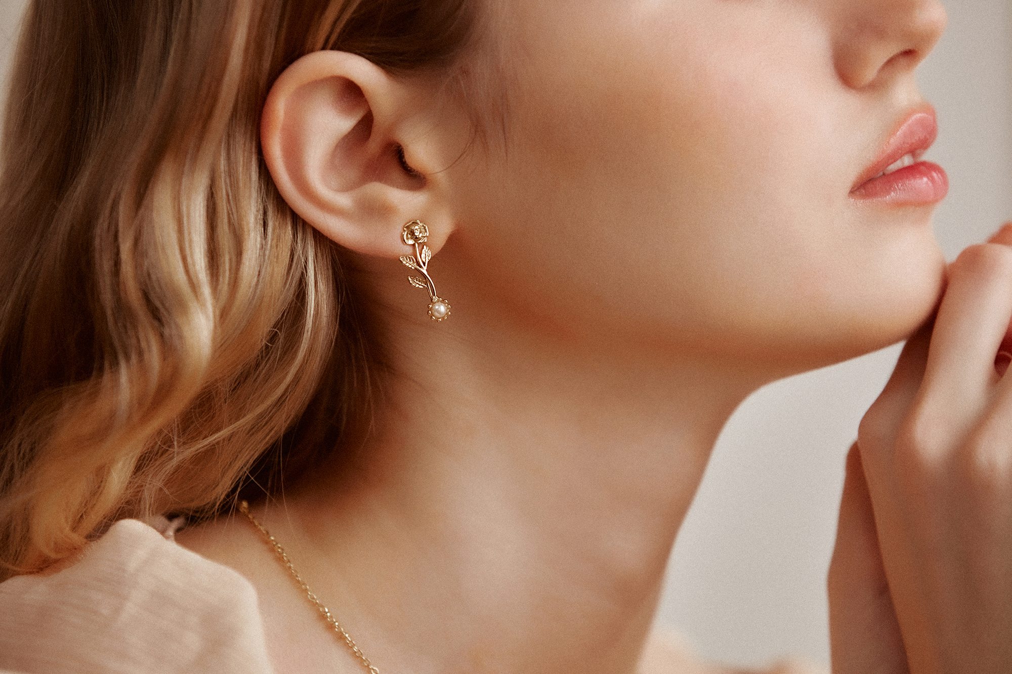 黃銅飾品, 18KGP, 飾品, 黃銅, 鋯石,耳環,施華洛世奇水晶珍珠,18K金,玫瑰,氣質