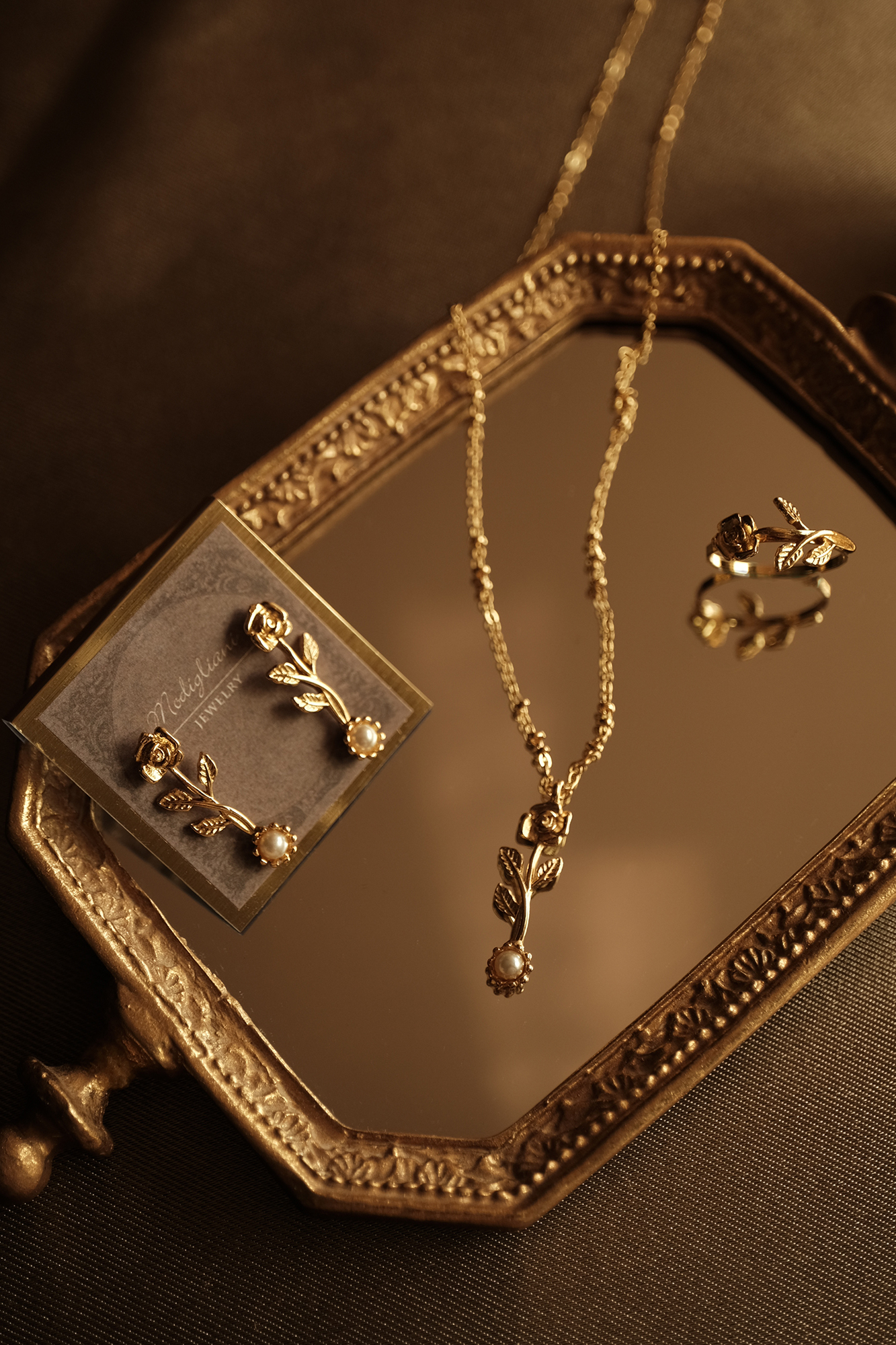 黃銅飾品, 18KGP, 飾品, 黃銅, 鋯石,耳環,施華洛世奇水晶珍珠,18K金,玫瑰,氣質