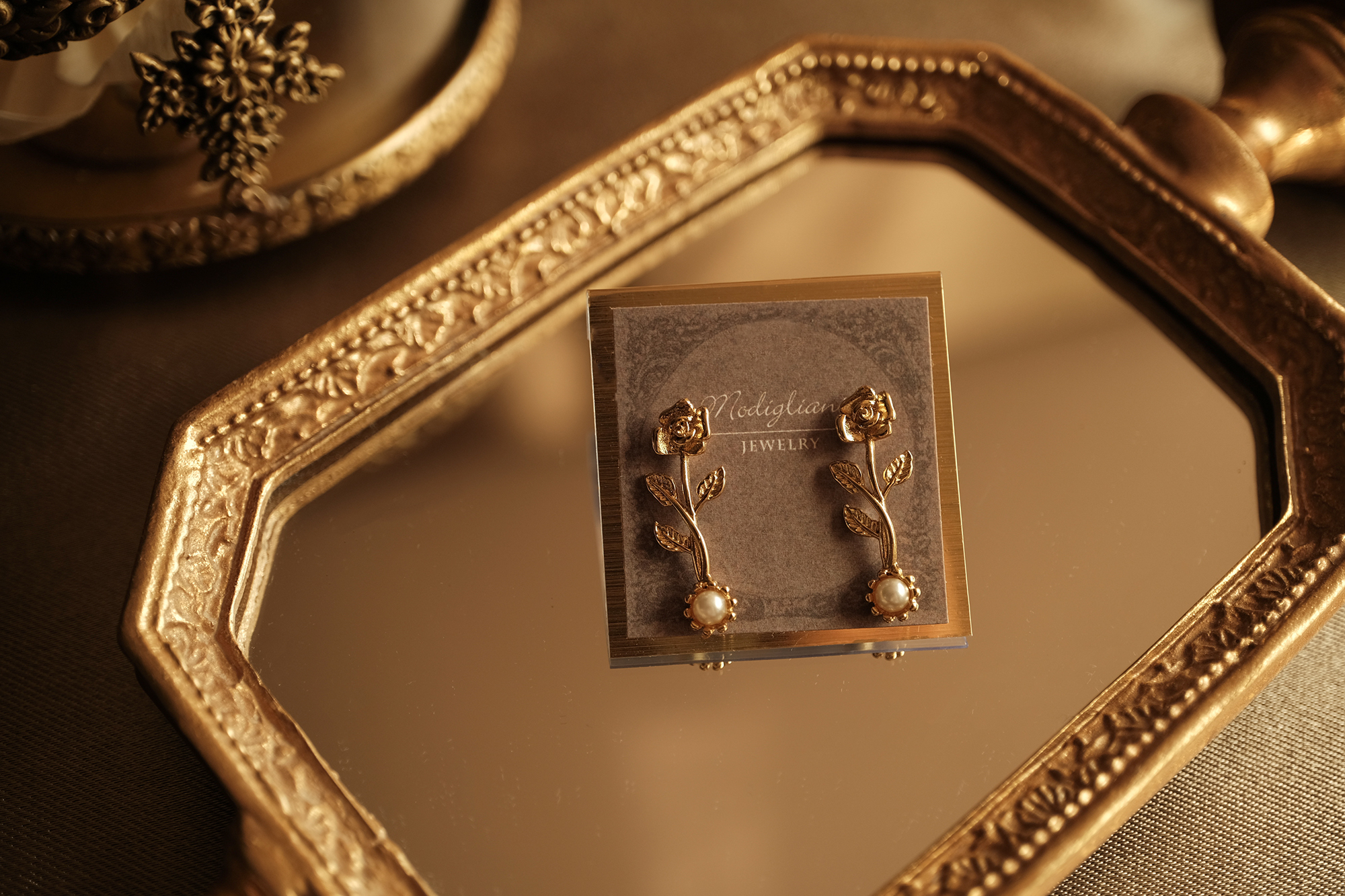 18KGP 花影浮光耳環