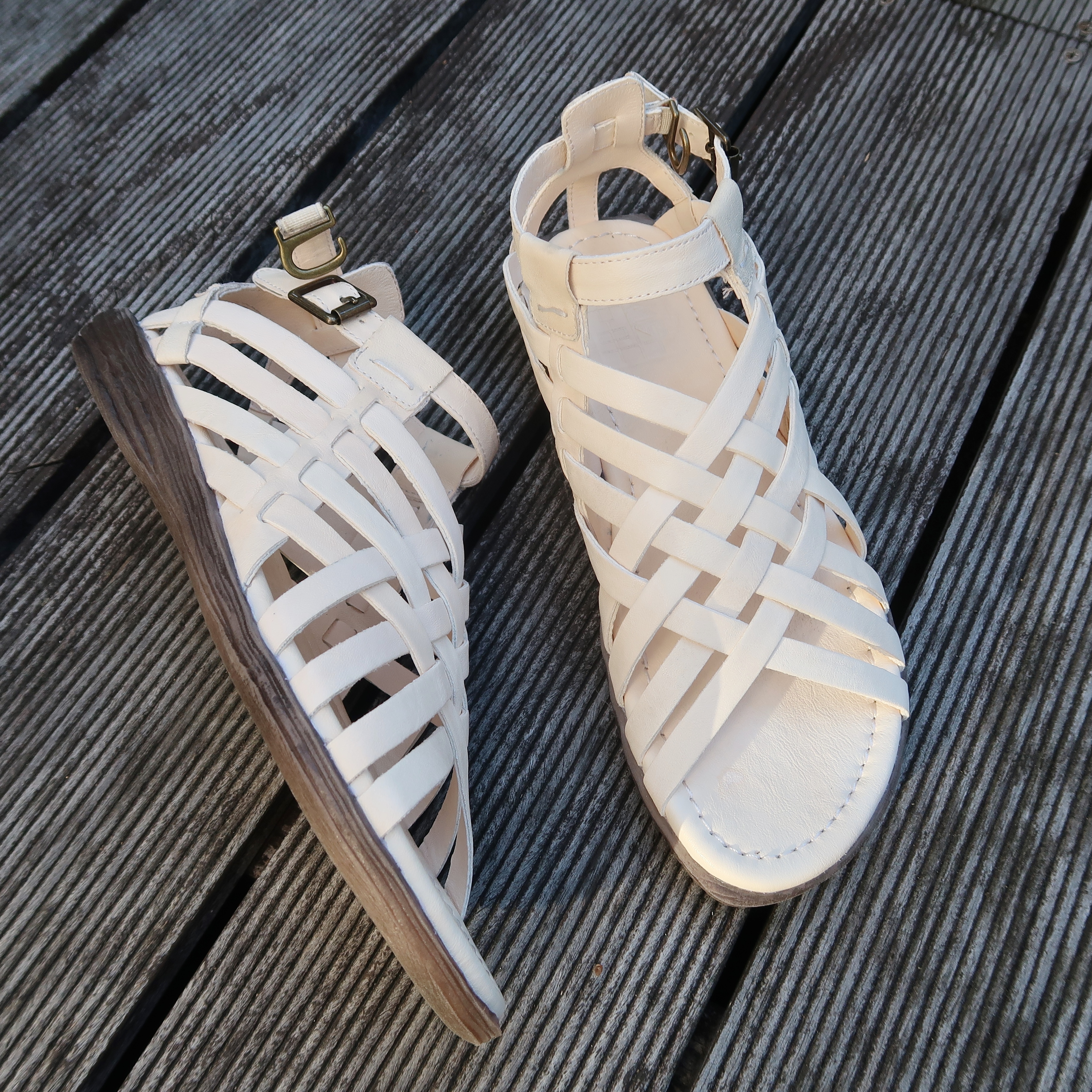 【聖托里尼的沙灘】MIT手工真皮編織涼鞋4色