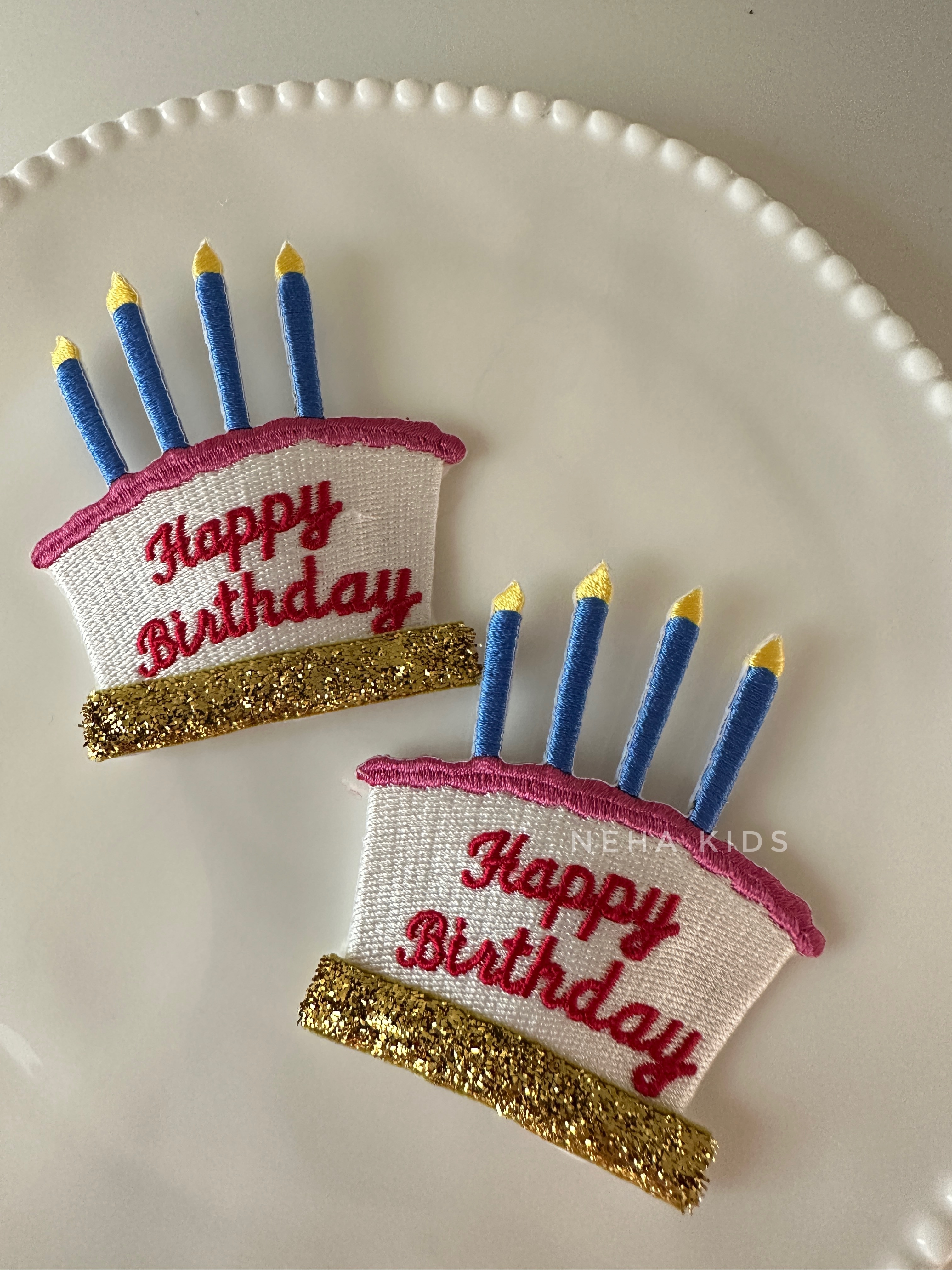 【現貨】韓製 ♥ 《Happy Birthday》髮夾/入