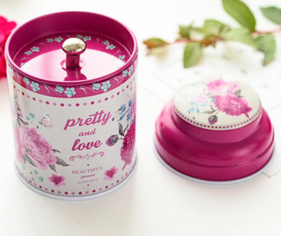Popular round double-layer sealed storage iron box (01) (diameter 6.7cm*height 9.6cm)