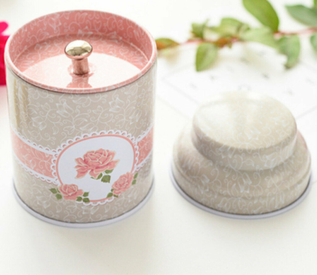 Popular round double-layer sealed storage iron box (05) (diameter 6.7cm*height 9.6cm)
