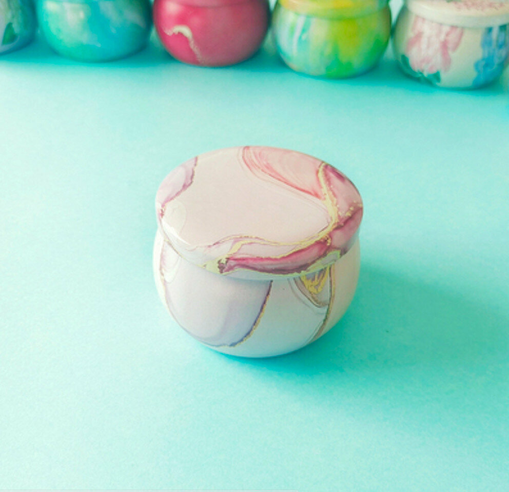 Popular storage iron box (light pink) (diameter 7cm*height 5cm)