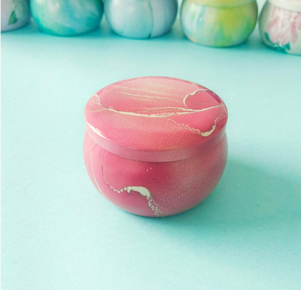 Popular storage iron box (light red) (diameter 7cm*height 5cm)