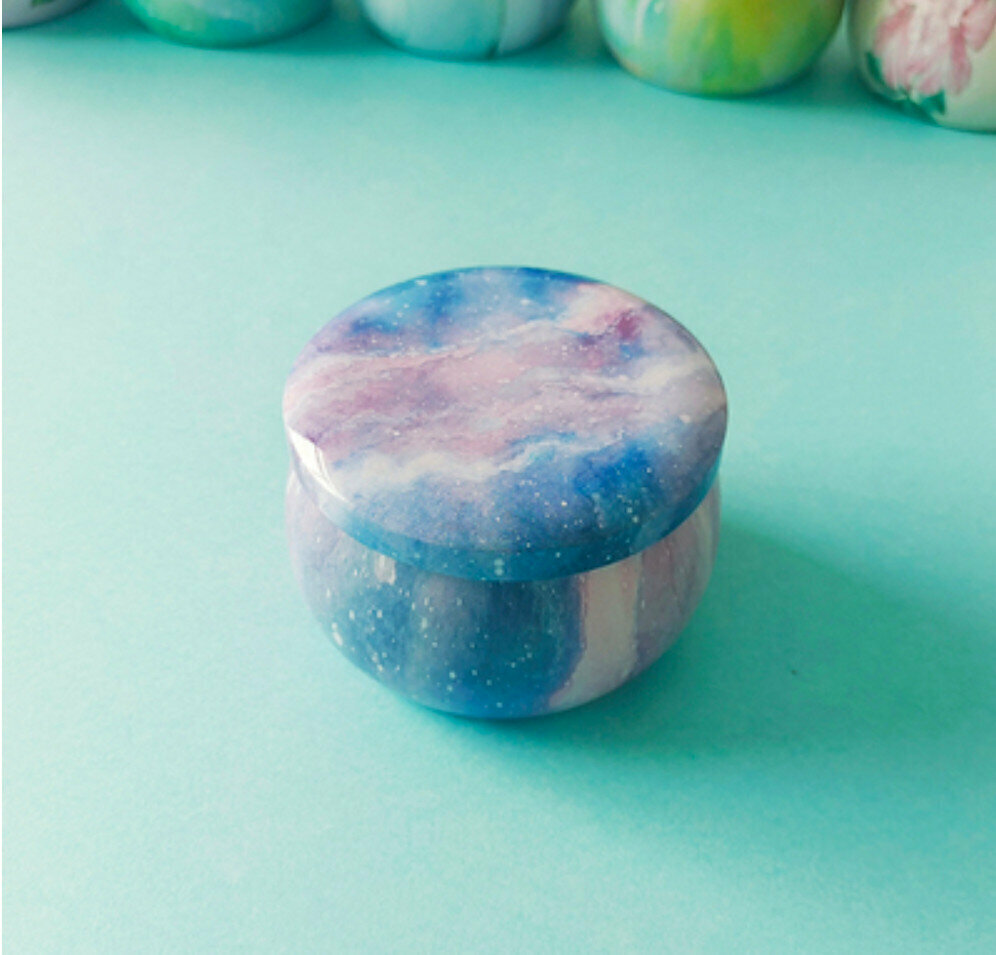 Popular storage iron box (starry sky purple) (diameter 7cm*height 5cm)