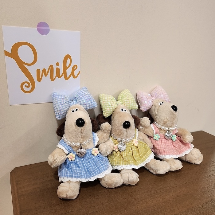 《82901》亮片蝴蝶結掌門狗鑰匙圈