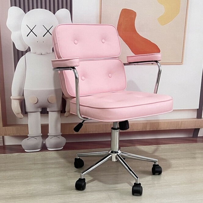 Popular computer chair, office chair, dormitory durable simple style chair (pink)