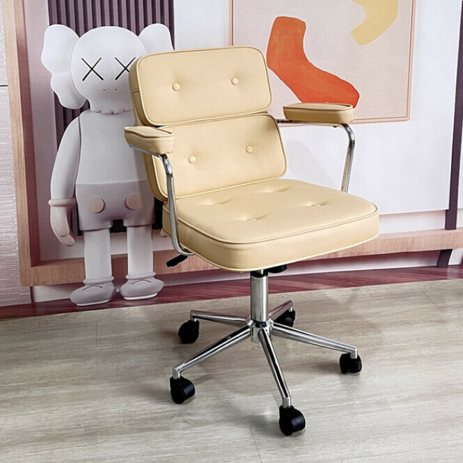 Popular computer chair, office chair, dormitory durable simple style chair (beige)