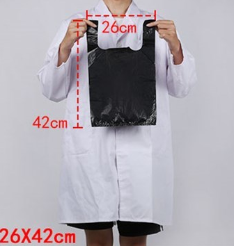 Hot style (pack of 100) disposable thickened plastic garbage bags (black) (size: 26cm*42cm)