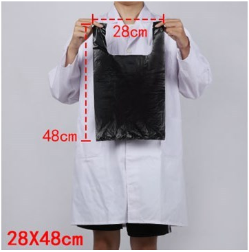 Hot style (pack of 100) disposable thickened plastic garbage bags (black) (size: 28cm*48cm)