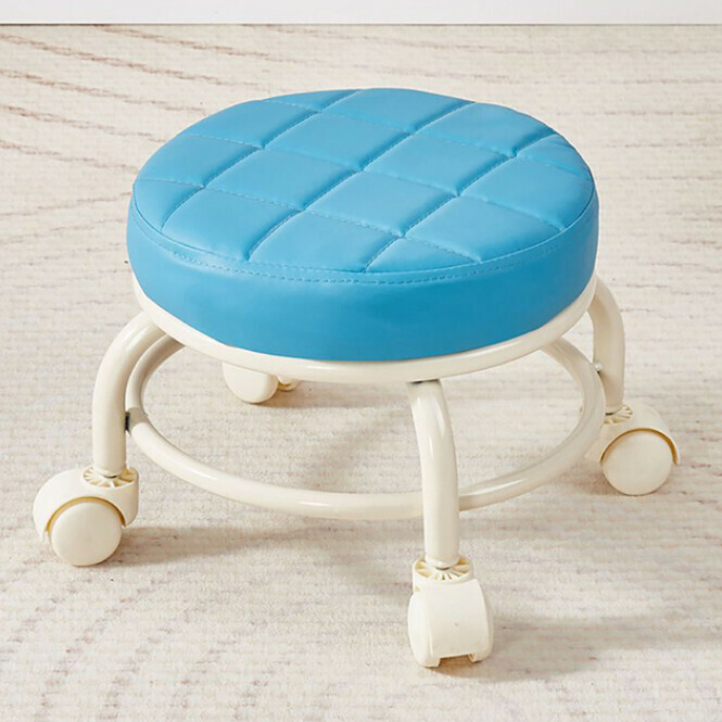 Hot selling children's chair waterproof chair uses silent reel waterproof surface (round cushion, blue)