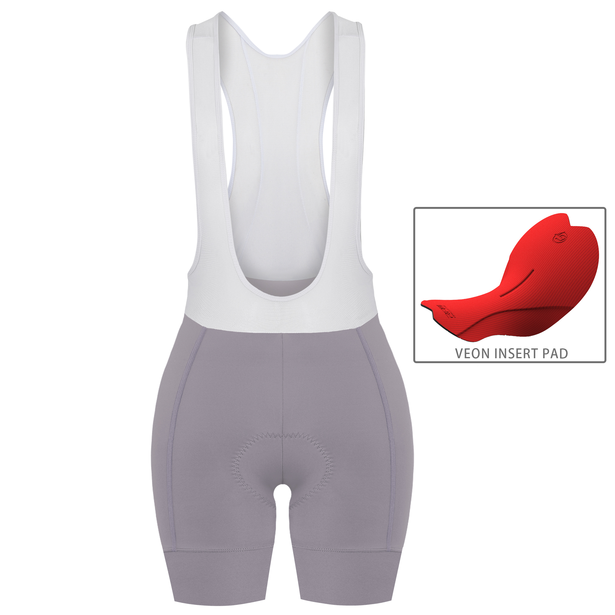 女款吊帶短褲 潔淨 II 灰紫