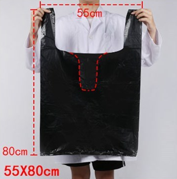 Hot style (pack of 100) disposable thickened plastic garbage bags (black) (size: 55cm*80cm)