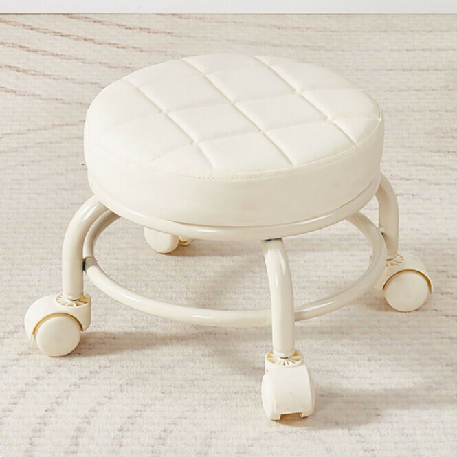 Hot selling children's chair waterproof chair uses silent reel waterproof surface (round cushion, white)