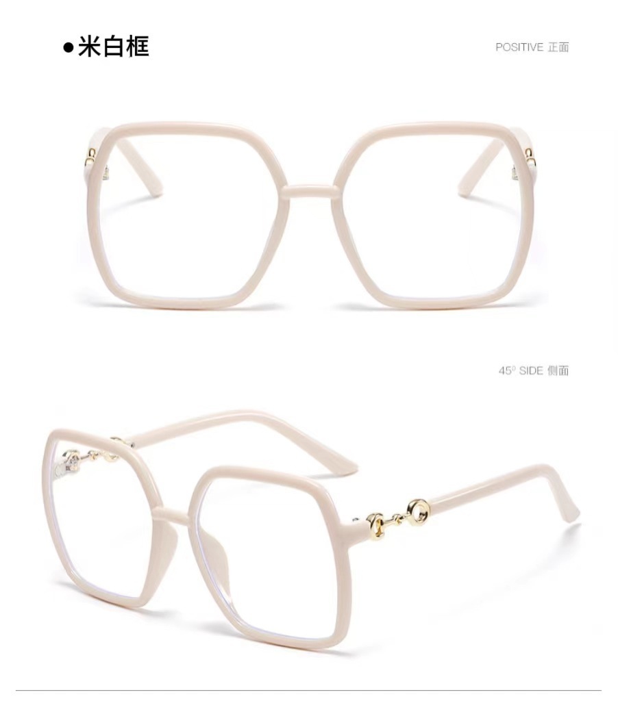 Fashion Square Large-Frame Sunglasses with Soft Leather Case