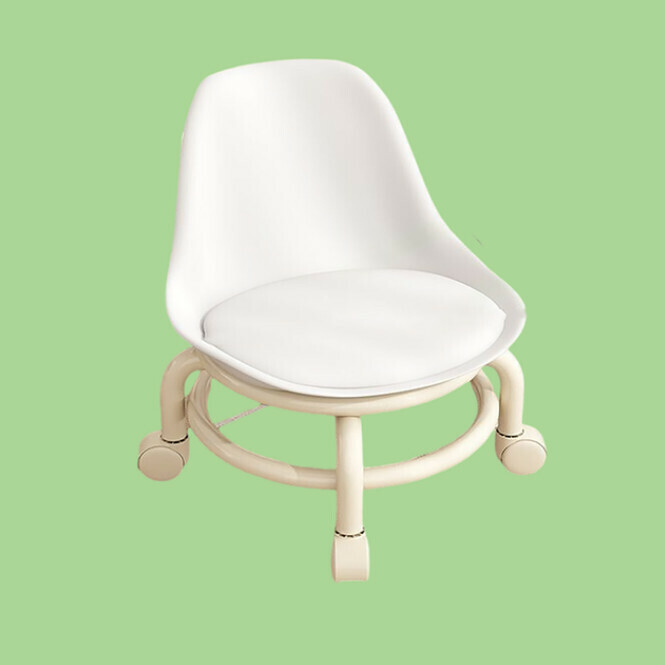 Hot selling children's chair waterproof chair uses silent reel waterproof surface (backrest model, white)