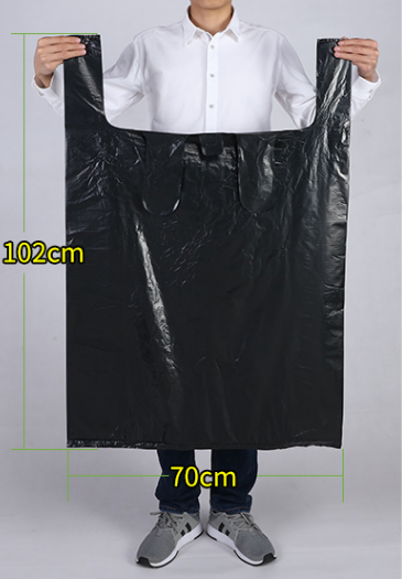 爆款（50個裝）一次性大號加厚塑膠垃圾袋(黑色）（尺寸：70cm*102cm）