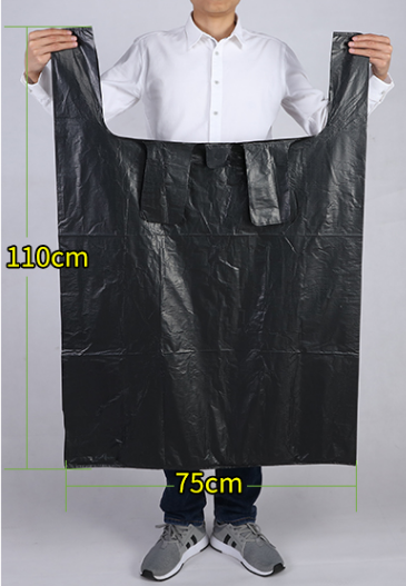 Hot style (pack of 50) disposable large thickened plastic garbage bags (black) (size: 75cm*110cm)