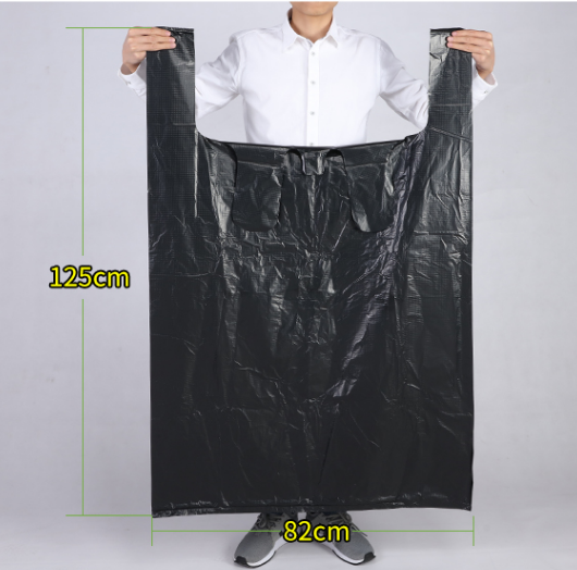 Hot style (pack of 50) disposable large thickened plastic garbage bags (black) (size: 82cm*125cm)