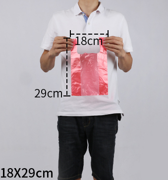 Hot style (pack of 100) disposable thickened plastic garbage bags (red) (size: 18cm*29cm)