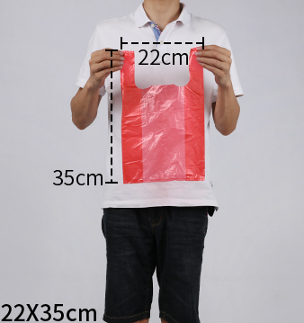 Hot style (pack of 100) disposable thickened plastic garbage bags (red) (size: 22cm*35cm)
