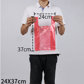 Hot style (pack of 100) disposable thickened plastic garbage bags (red) (size: 24cm*37cm)