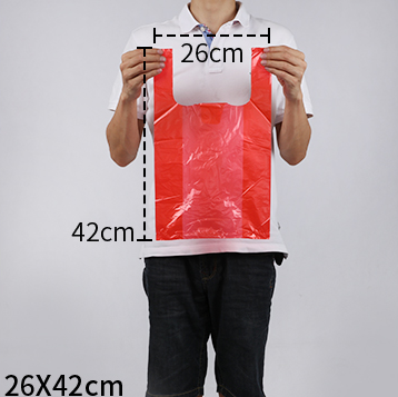 Hot style (pack of 100) disposable thickened plastic garbage bags (red) (size: 26cm*42cm)