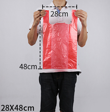 Hot style (pack of 100) disposable thickened plastic garbage bags (red) (size: 28cm*48cm)
