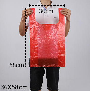 Hot style (pack of 100) disposable thickened plastic garbage bags (red) (size: 36cm*58cm)