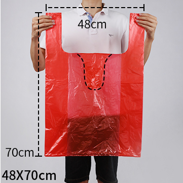 Hot style (pack of 100) disposable thickened plastic garbage bags (red) (size: 48cm*70cm)