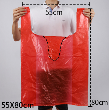 Hot style (pack of 100) disposable thickened plastic garbage bags (red) (size: 55cm*80cm)