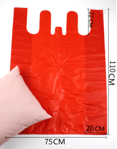 Hot style (pack of 50) disposable thickened plastic garbage bags (red) (size: 75cm*110cm)