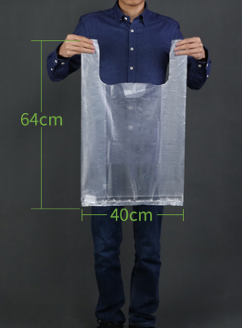 Hot style (pack of 50) disposable thickened portable plastic bags (white) (size: 40cm*64cm)