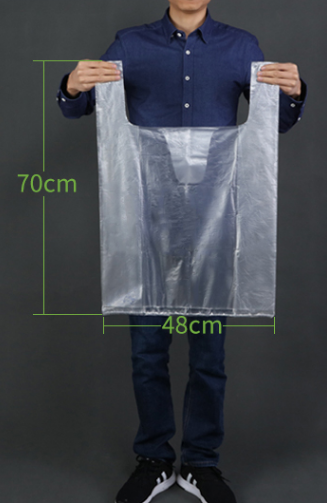 Hot style (pack of 50) disposable thickened portable plastic bags (white) (size: 48cm*70cm)
