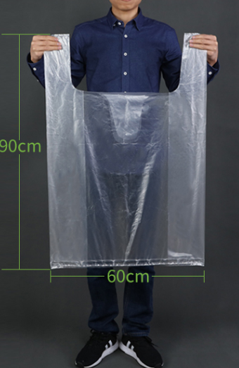 Hot style (pack of 50) disposable thickened portable plastic bags (white) (size: 60cm*90cm)