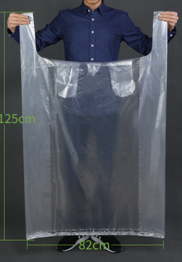 Hot style (pack of 50) disposable thickened portable plastic bags (white) (size: 82cm*125cm)