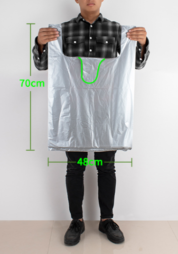 Hot style (pack of 50) disposable portable plastic bags (silver gray) (size: 48cm*70cm)
