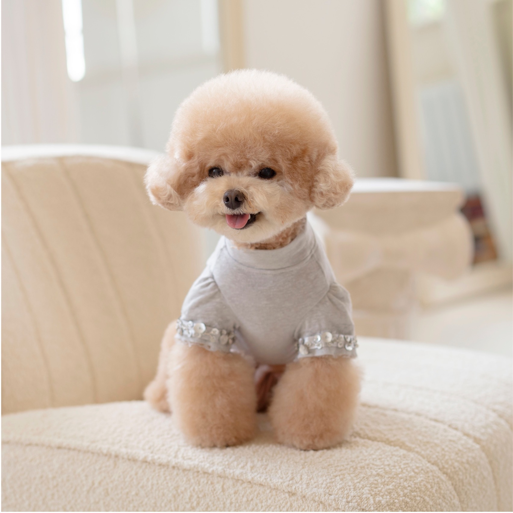 OPAAAP 秋日亞麻串珠T-Shirt （雲灰）