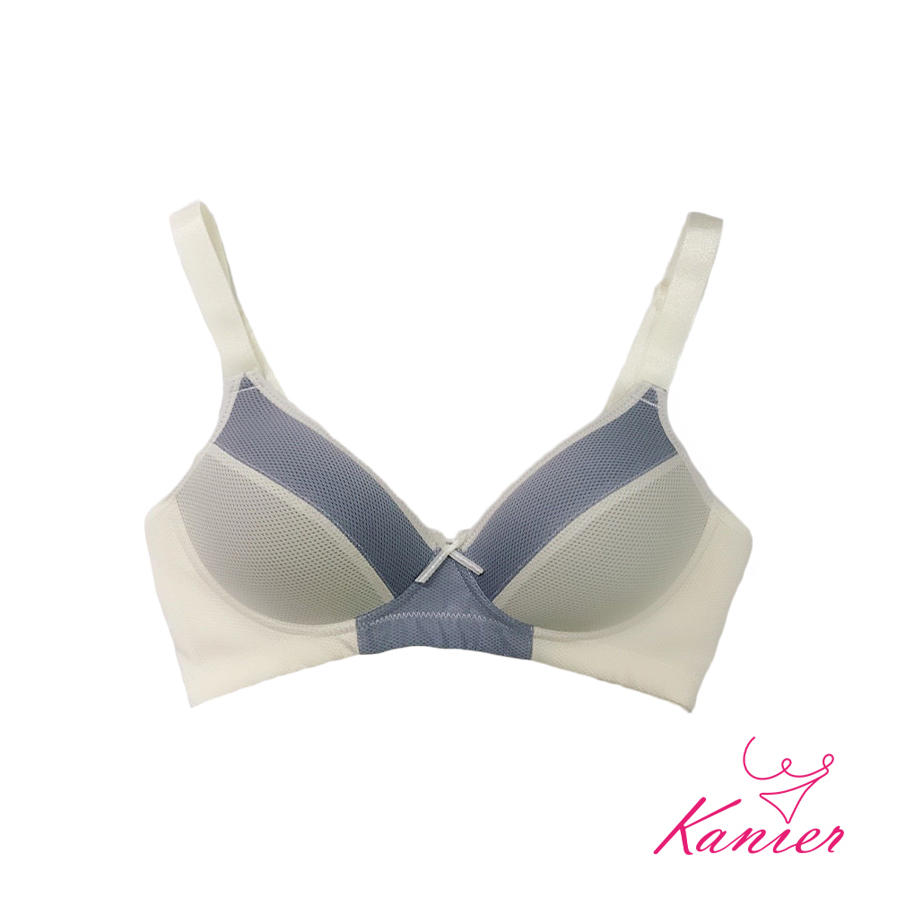 【Kanier卡妮兒】雙色拼接深度呼吸無鋼圈內衣【5008 香檳黃 -B / C罩杯】