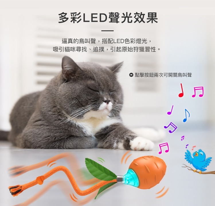 BENTOPAL 邦特普｜LED智能跑跑胡蘿蔔|貓玩具