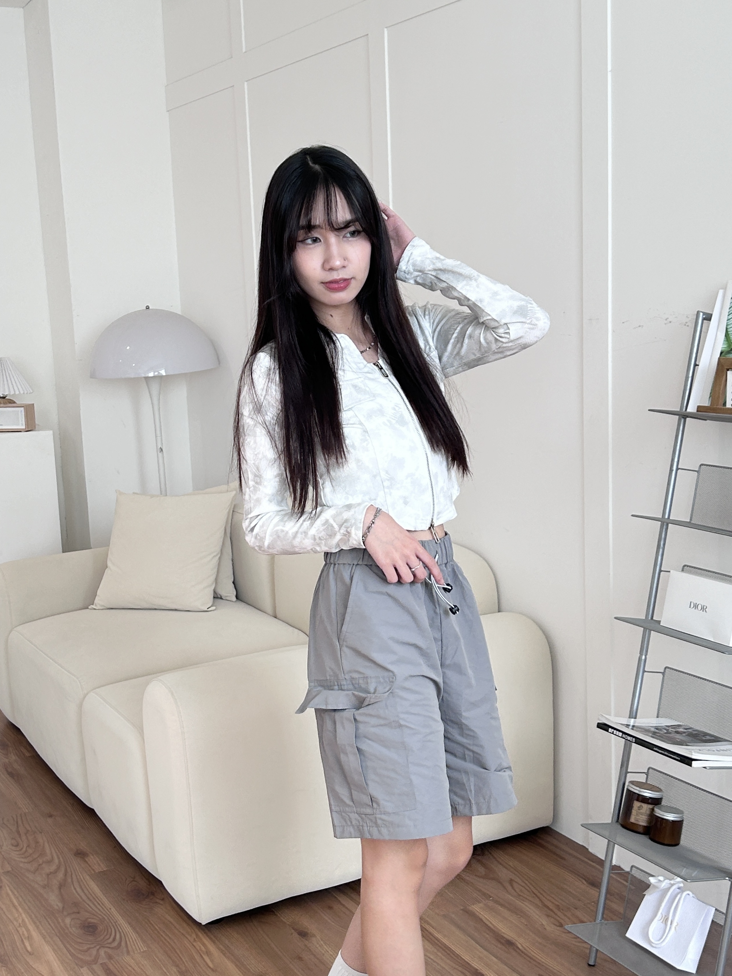 抽繩工裝五分褲