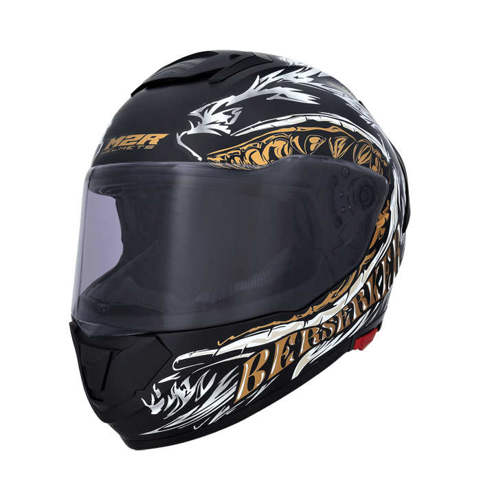 M2R F-7 #3 熊戰士 消光黑金 彩繪 全罩 內墨片