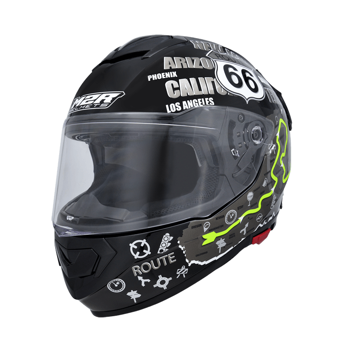 M2R F-7A 3D-Light 亮黑 彩繪 全罩 內墨片