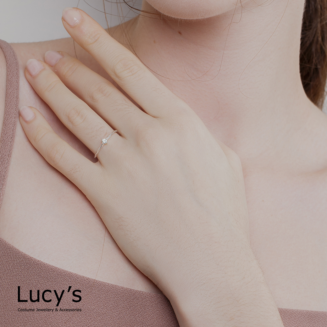 *高質感配色系列｜925純銀 白鑽 戒指 (110010-110014)