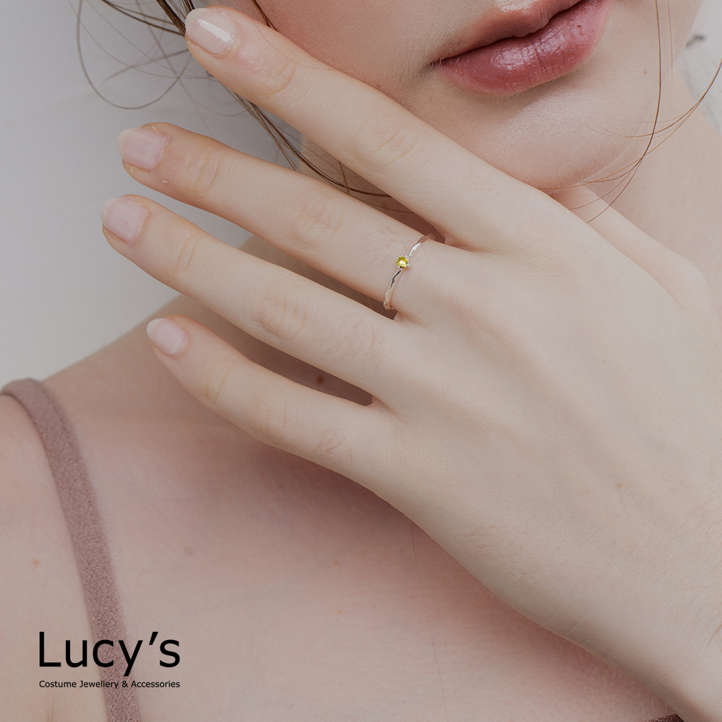 高質感配色系列｜925純銀 草綠鑽 戒指 (110030-110034)