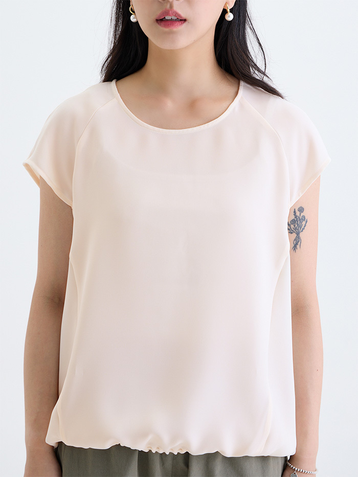 日走拉克蘭切袖上衣-香草